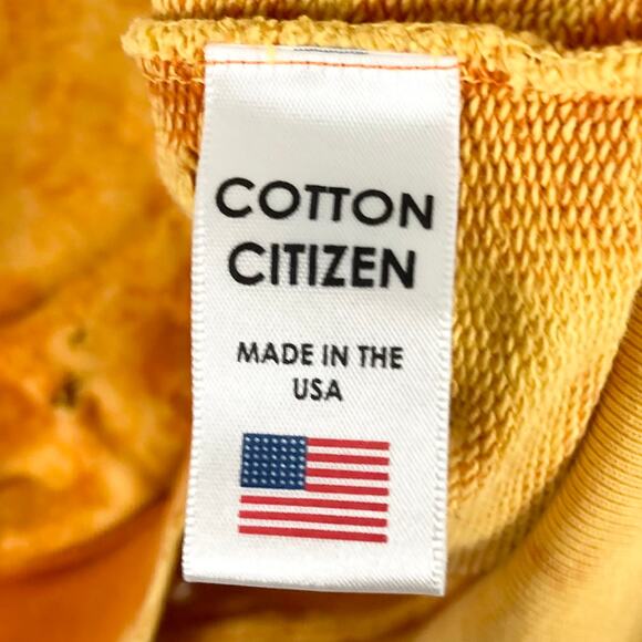 NWOT COTTON CITIZEN Hoodie L Orange Yellow Acid-Wash Tie-Dye Distress Long-Slev - Picture 9 of 13